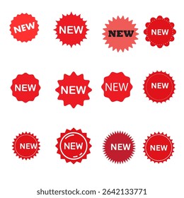 Set of new sale label stickers in bold, eye-catching designs — perfect for highlighting discounts, special deals, and promotional offers.
