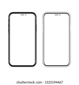 Set of new smartphone with blank screen