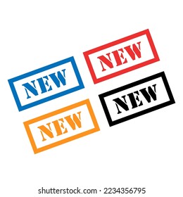 Set of New stamp symbol, label sticker sign button, text banner vector illustration .