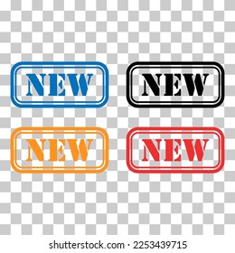 Set of New stamp symbol, label sticker sign button, text banner vector illustration .