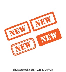 Set of New stamp symbol, label sticker sign button, text banner vector illustration .