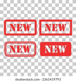 Conjunto de símbolos New stamp, botón de signo de etiqueta adhesiva, ilustración vectorial de banner de texto .