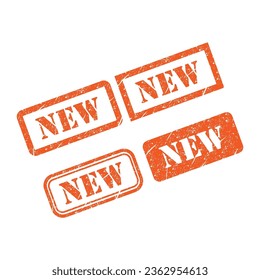 Set of New stamp symbol, label sticker sign button, text banner vector illustration .