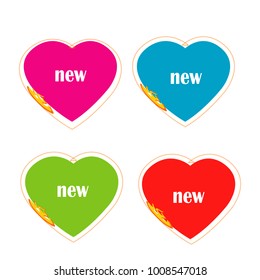 set of new sticker label tag badge isolated on white background