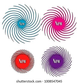 set of new sticker label tag badge isolated on white background