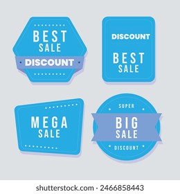 Set of new stickers, sale tags and labels. Shopping stickers and badges for merchandise and promotion, special offer, new collection, discount etc. Red stickers for web banners with transparent shadow