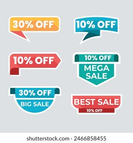 Set of new stickers, sale tags and labels. Shopping stickers and badges for merchandise and promotion, special offer, new collection, discount etc. Red stickers for web banners with transparent shadow