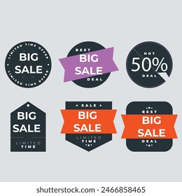 Set of new stickers, sale tags and labels. Shopping stickers and badges for merchandise and promotion, special offer, new collection, discount etc. Red stickers for web banners with transparent shadow