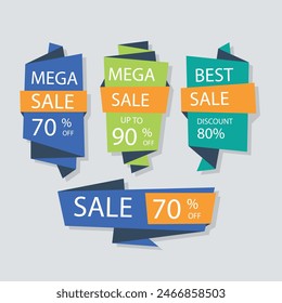 Set of new stickers, sale tags and labels. Shopping stickers and badges for merchandise and promotion, special offer, new collection, discount etc. Red stickers for web banners with transparent shadow