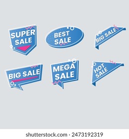 Set of new stickers, sale tags and labels. Shopping stickers and badges for merchandise and promotion, special offer, new collection, discount etc. Red stickers for web banners with transparent shadow