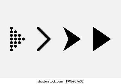 Set of new style black arrows icon isolated on white background.Eps 10