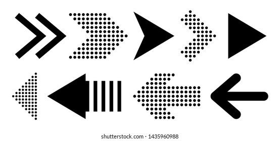 Set of new style black vector arrows isolated on white. Arrow icon. Arrow vector icon. Arrow. Arrows vector illustration collection