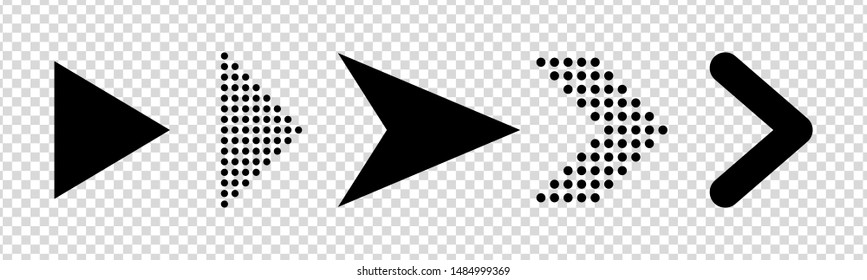Set of new style black vector arrows isolated on transparent background. Arrow icon. Arrow vector icon. Arrow. Arrows vector illustration collection