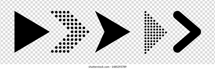 Set of new style black vector arrows isolated on transparent background. Arrow icon. Arrow vector icon. Arrow. Arrows vector illustration collection
