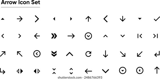 Set of new style black vector arrows isolated on white. Arrow vector icon set. Arrows vector illustration collection