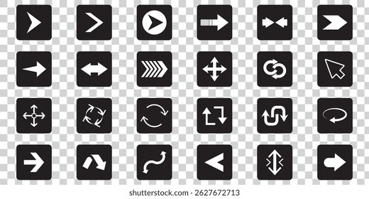Conjunto de flechas de Vector negro de nuevo estilo aislado en blanco. Icono de Vector de flecha. Flechas colección de Ilustración vectorial.