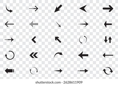 Set of new style black vector arrows isolated on white. Arrow vector icon. Arrows vector illustration collection, Arrows big black set icons, arrow icon, modern simple arrows, arrow vector collection.