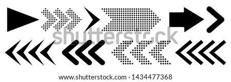 Set of new style black vector arrows isolated on white. Arrow icon. Arrow vector icon. Arrow. Arrows vector illustration collection