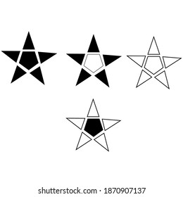 Set of new style  vector star isolated on white. Star vector icon. Star vector illustration collection