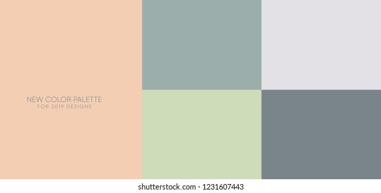 set of new trendy flat pantone color palette guide in 2019.  for any project designs - web and graphic designs, mobile application, background 27