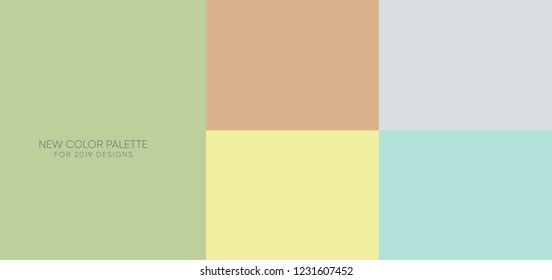 set of new trendy flat pantone color palette guide in 2019.  for any project designs - web and graphic designs, mobile application, background 29