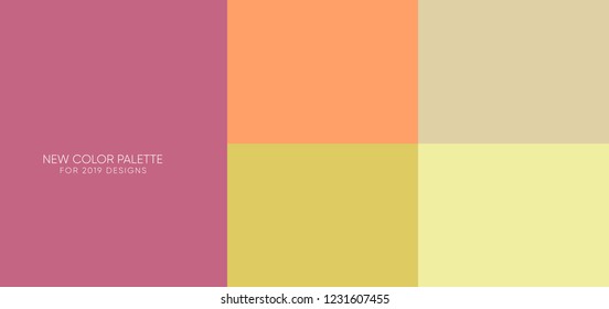 set of new trendy flat pantone color palette guide in 2019.  for any project designs - web and graphic designs, mobile application, background 30