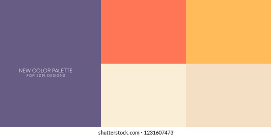 set of new trendy flat pantone color palette guide in 2019.  for any project designs - web and graphic designs, mobile application, background 5