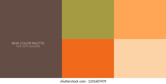 set of new trendy flat pantone color palette guide in 2019.  for any project designs - web and graphic designs, mobile application, background 9