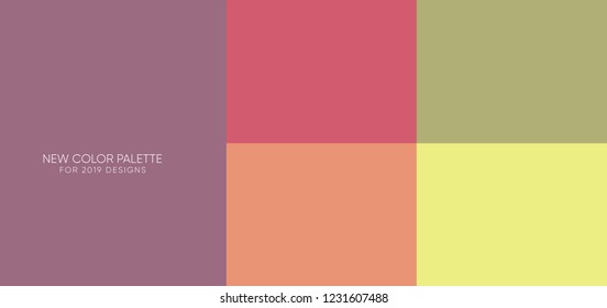 set of new trendy flat pantone color palette guide in 2019.  for any project designs - web and graphic designs, mobile application, background 10