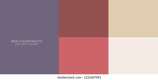 set of new trendy flat pantone color palette guide in 2019.  for any project designs - web and graphic designs, mobile application, background 11