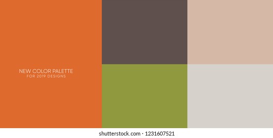 set of new trendy flat pantone color palette guide in 2019.  for any project designs - web and graphic designs, mobile application, background 18