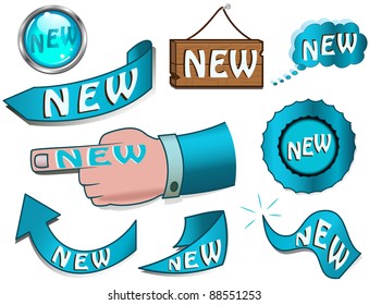Set of NEW vector signs and icons