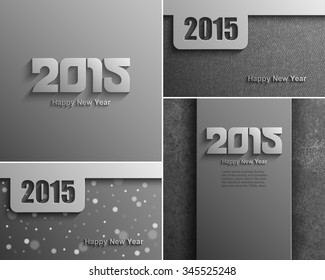 Set New year 2015 modern vector background, Text design, Vector Eps 10
