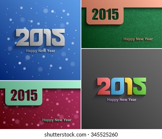 Set New year 2015 modern vector background, Text design, Vector Eps 10