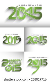 Set of New Year 2015 Text Design