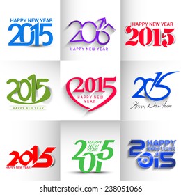 Set of New Year 2015 Text Design