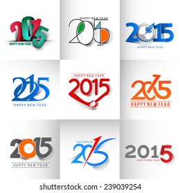 Set of New Year 2015 Text Design