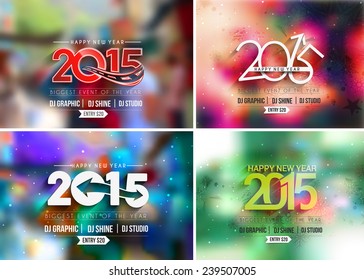 Set of New Year 2015 Text Design