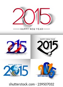 Set of New Year 2015 Text Design