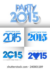 Set of New Year 2015 Text Design 
