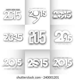 Set of New Year 2015 Text Design 