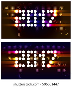 Set New Year 2017 background. Vector illustration