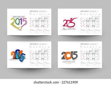 Set up New Year Calendar 2015 Background. 