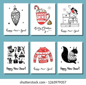 set of new year cards