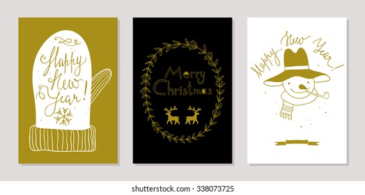set of New Year cards
