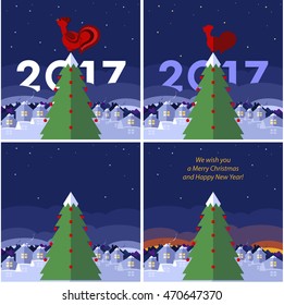 Set of New Year cards