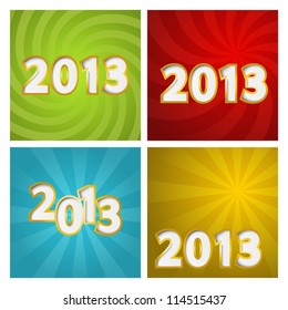 Set of New Year color backgrounds