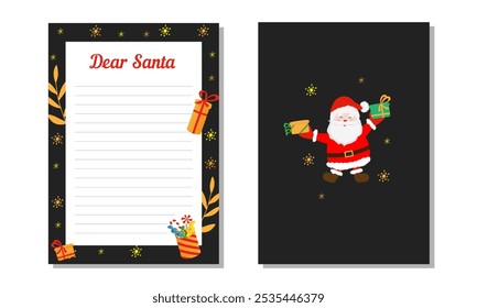 Set New Year cover, wish list, organizer, notebook, book.  Holiday new year decoration template. Cover for New Year's wish list vertical format A4, A5.