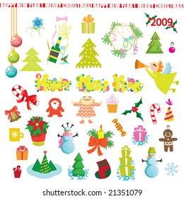 set of new year decoration