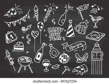 Set of New Year doodle